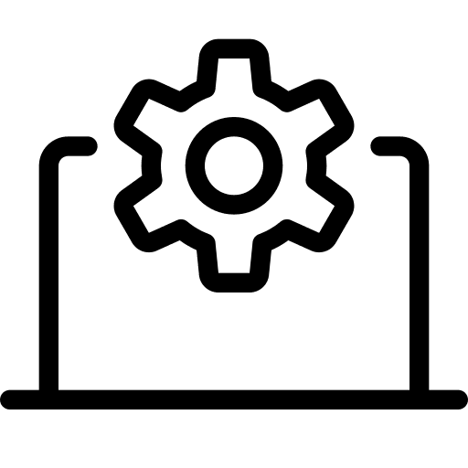 Laptop technical support ui gear icon
