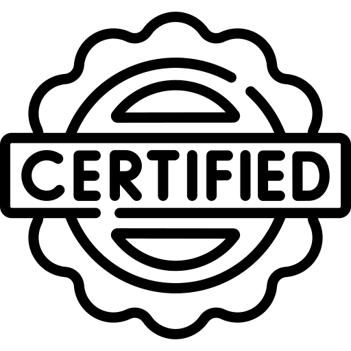 Certified quality control sticker shipping and delivery icon