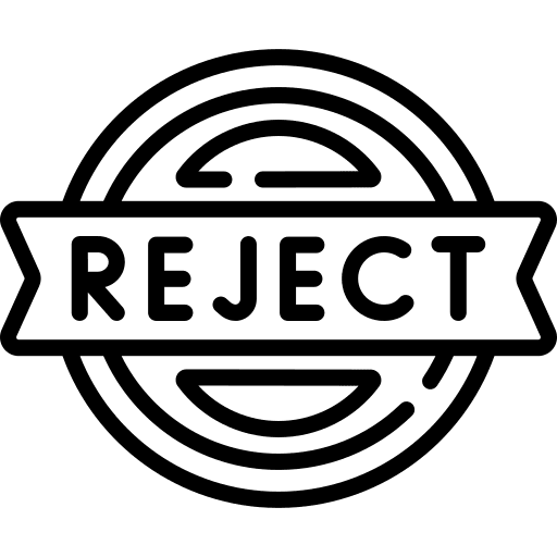 Reject badge stamp reject icon