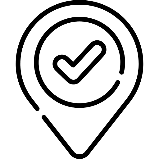 Check maps and location check mark location icon