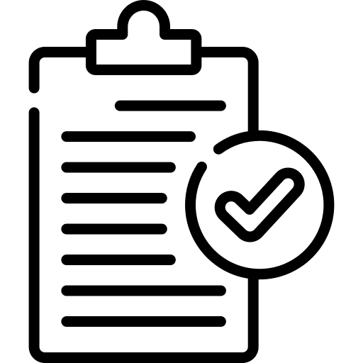 Evaluation quality control files and folders business icon