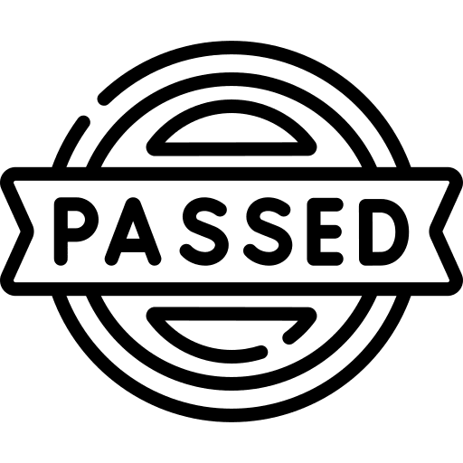 Passed stamp badge quality control icon