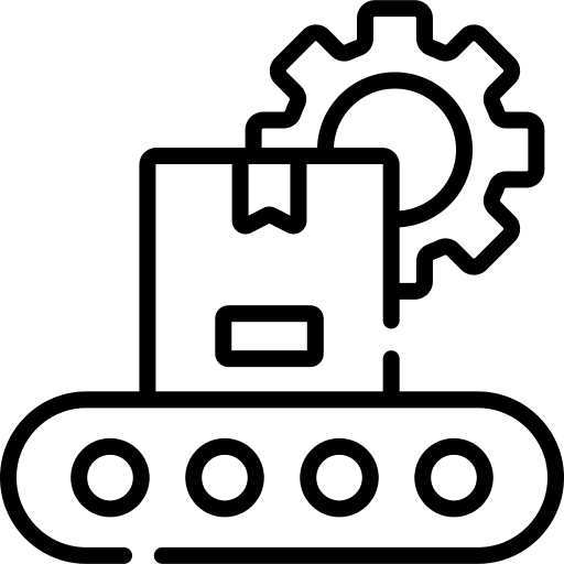 Production electronics conveyor belt production icon