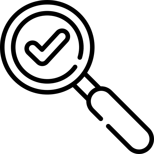 Good good quality control magnifying glass icon