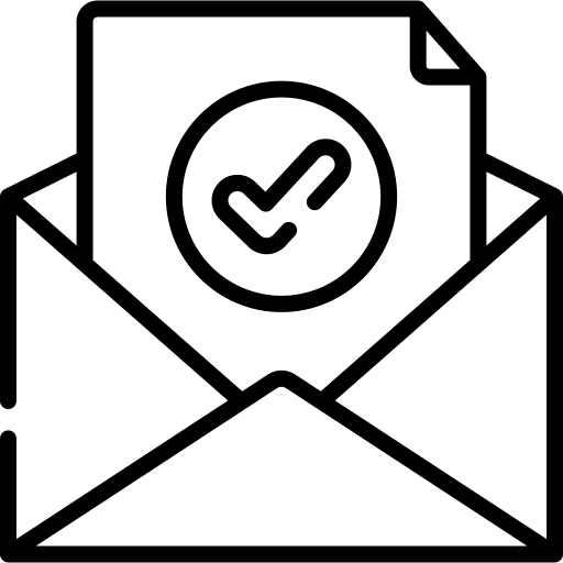 Letter tick mail letter icon