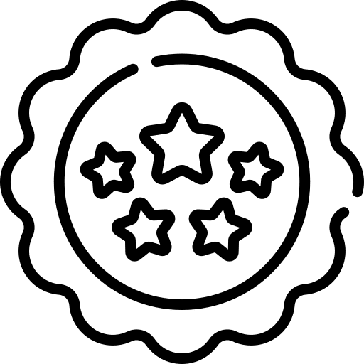 Quality control marketing badge sticker icon