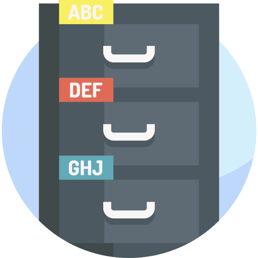 Document alphabetical order office material storage icon