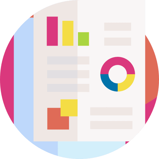 Analytics file bar chart document icon