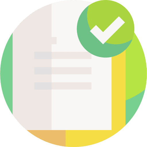 File check mark completion tick icon