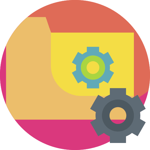 Folder file storage setting gear icon