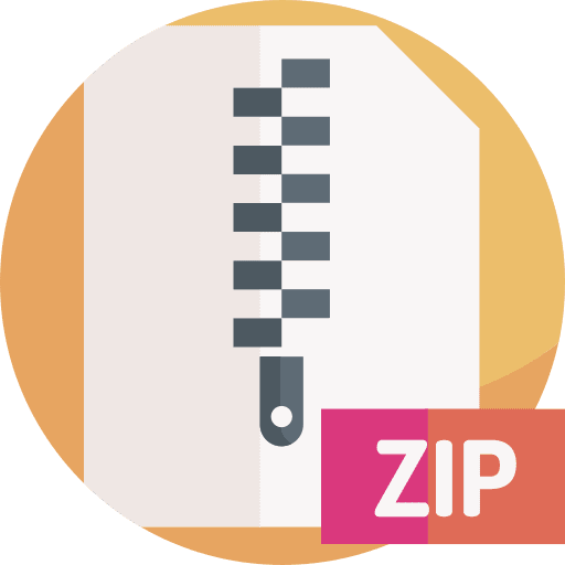 Zip format zip file icon