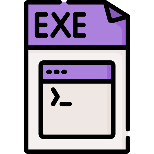 Exe format archive files and folders icon