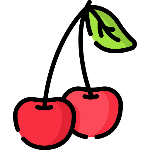 Cherry organic food and restaurant fruit icon