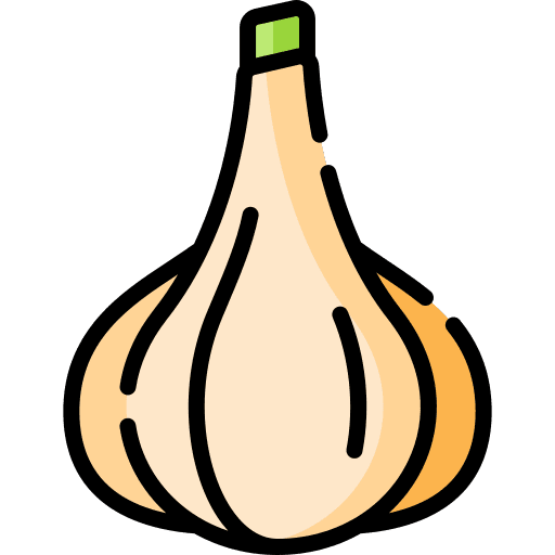 Garlic food and restaurant vegan diet icon