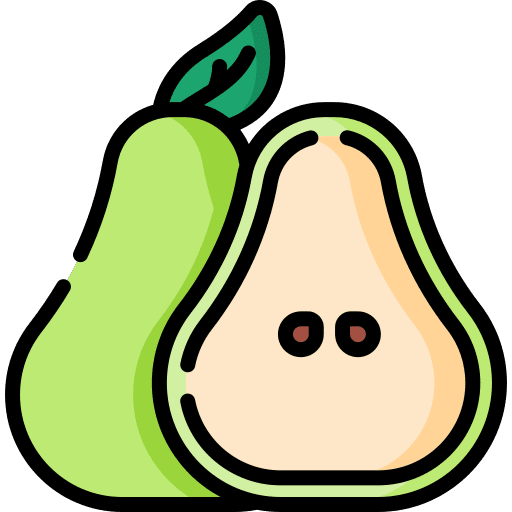 Pear half food and restaurant fruit icon