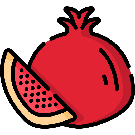Pomegranate food and restaurant organic vegan icon