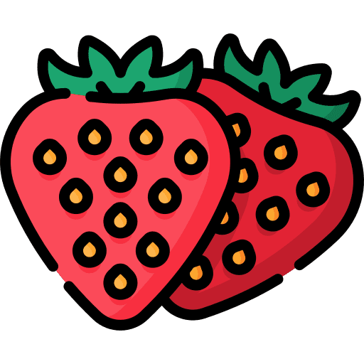 Strawberry vegan organic food and restaurant icon