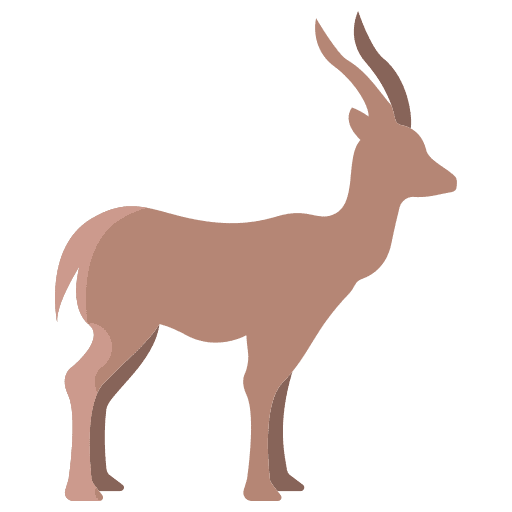Gazelle wildlife mammal animal kingdom icon