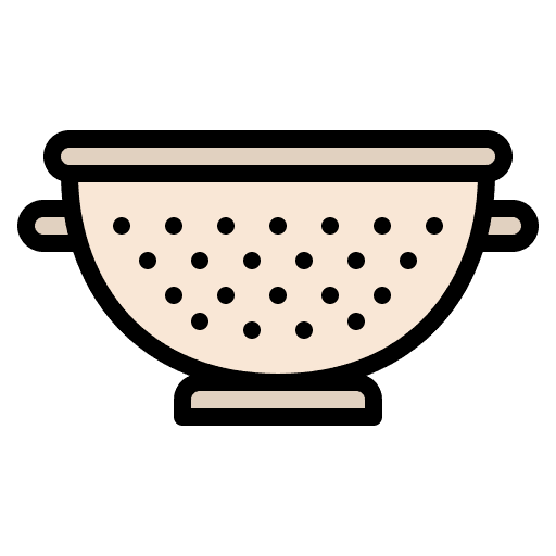 Colander cooking equipment food and restaurant kitchen tool icon