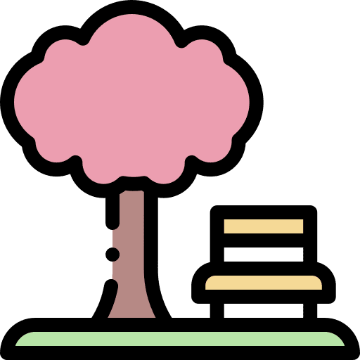 Park nature architecture and city landscape icon