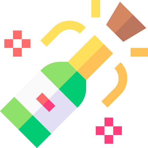 Champagne food and restaurant champagne celebration icon