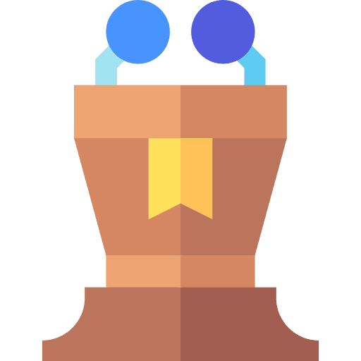 Podium tribune conference communications icon