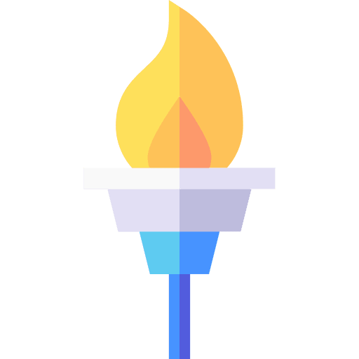 Torch olympic flame fire pyre icon