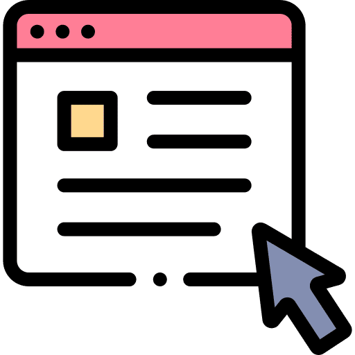 Browser content seo and web landing page icon