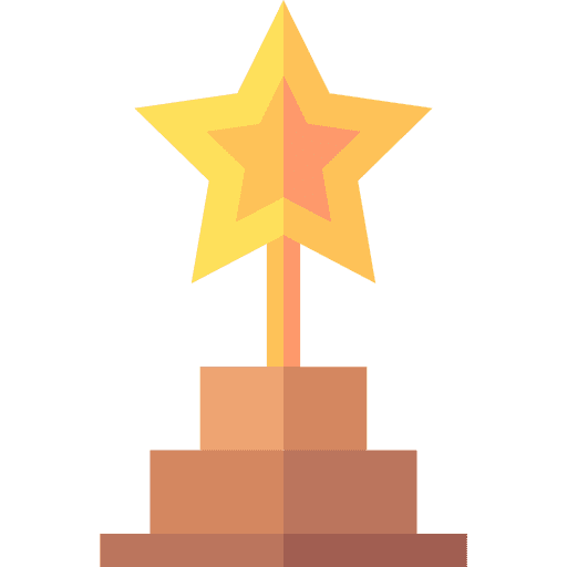 Trophy winner champion star icon