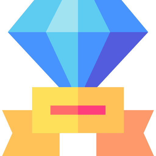 Winner diamond banner award icon