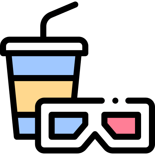 Cinema film 3d glasses cinema icon