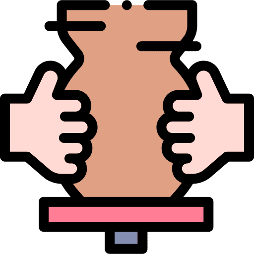 Pottery vase hand hobbies and free time icon
