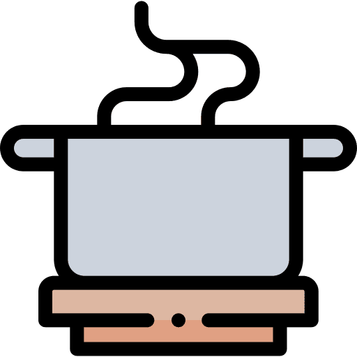 Cooking kitchenware boiling pot icon