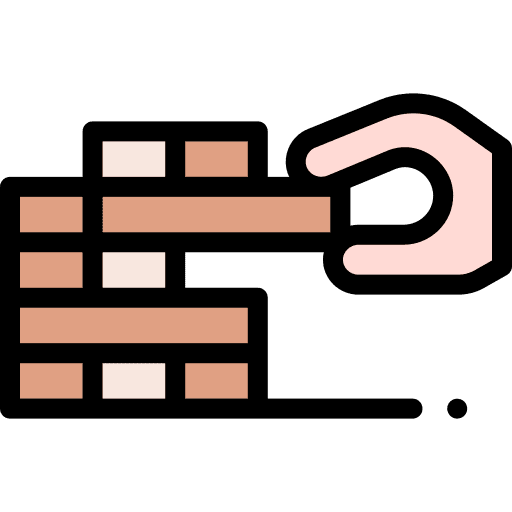 Table games play blocks hand icon