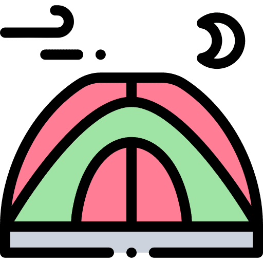 Camping camp half moon summer camp icon