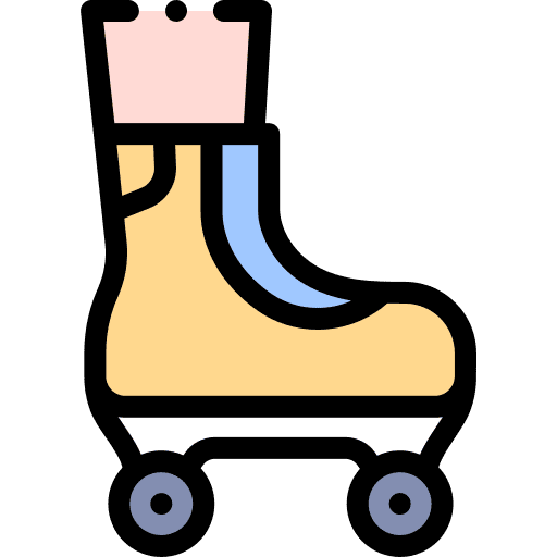 Roller skate exercise sports and competition sports icon