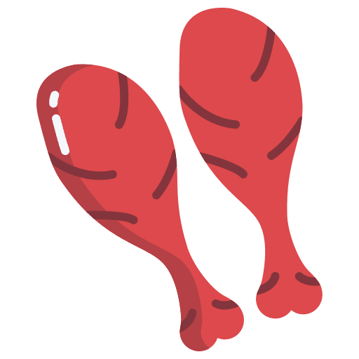 Chicken leg meat barbecue food and restaurant icon