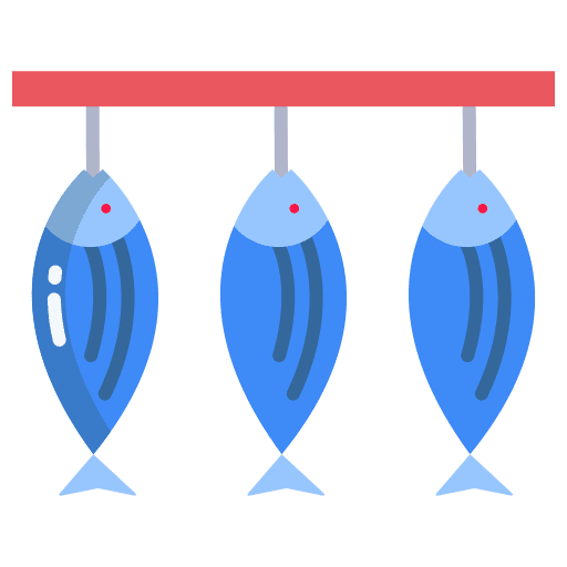 Fish animal kingdom sea life food and restaurant icon