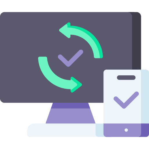Synchronization synchronize responsive device icon