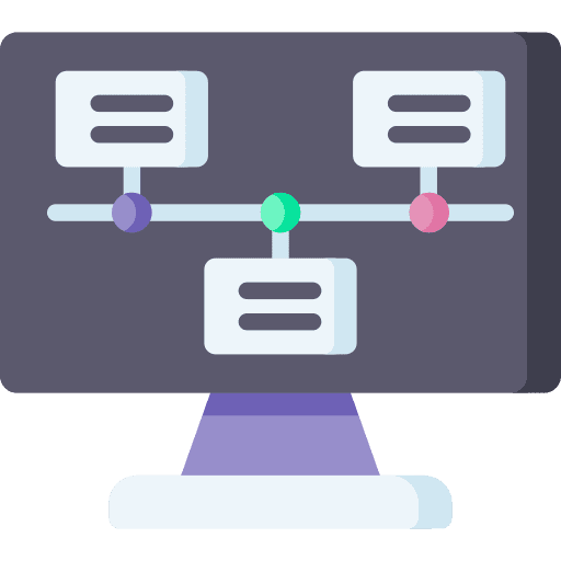 Timeline computer screen business icon Timeline computer screen business icon