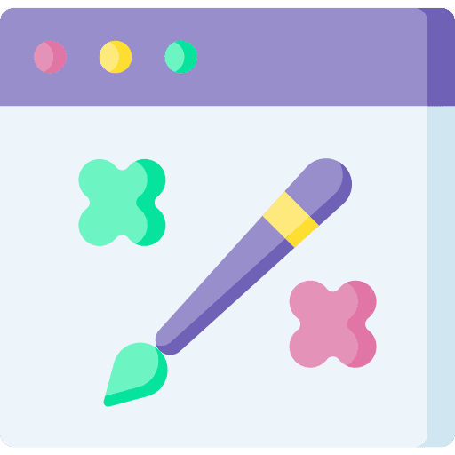 Web development seo and web brush creative icon