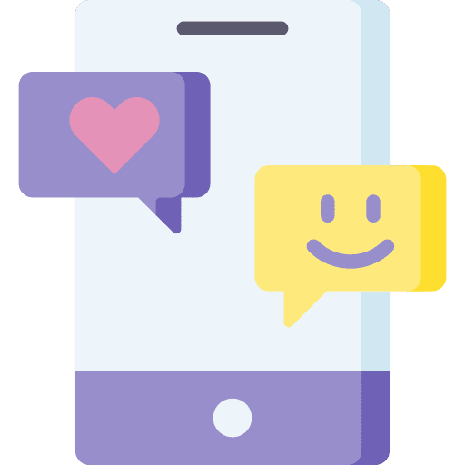 Chat smiley emoji heart icon Chat smiley emoji heart icon