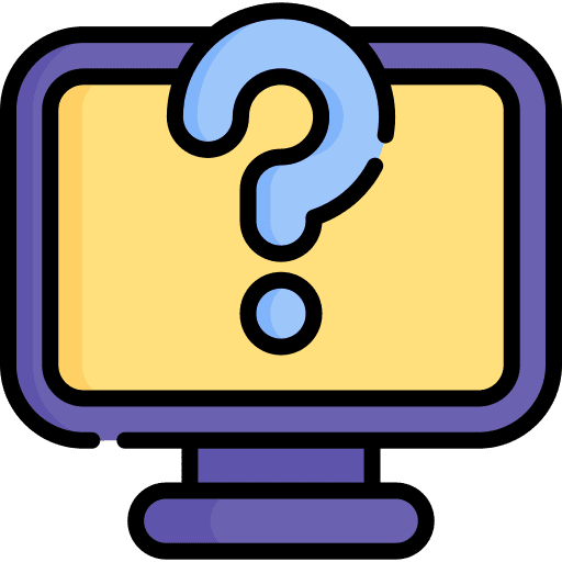 Question mark electronics question mark monitor icon