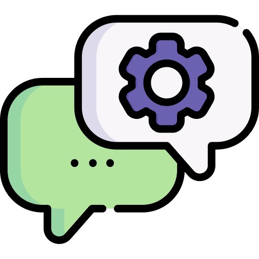 Tech support help customer service speech bubble icon