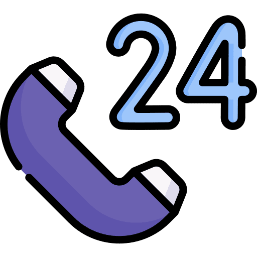 24 hours support phone telephone help icon