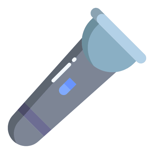 Flashlight camping adventurer hiking icon