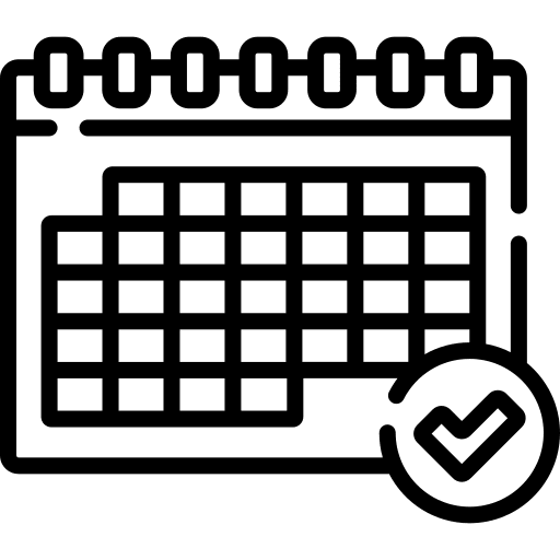 Calendar organization planning time and date icon