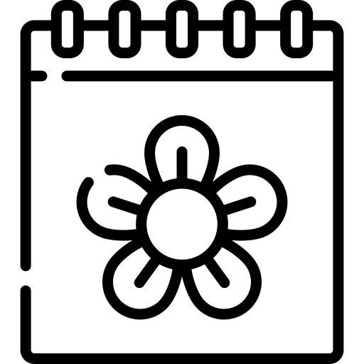 Spring calendar flower season icon