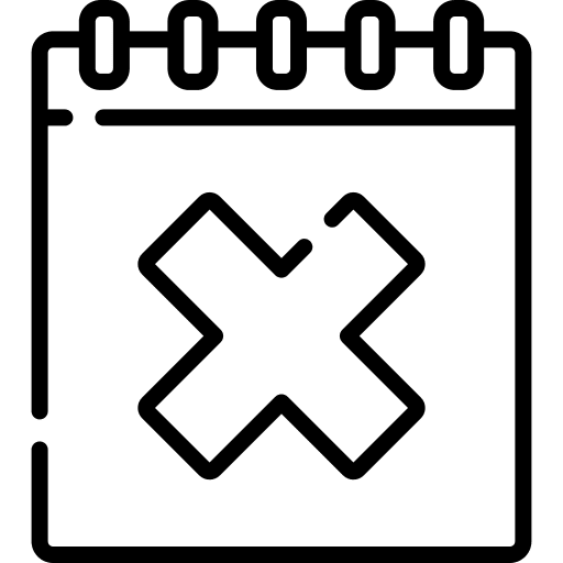 Calendar schedule cross delete icon