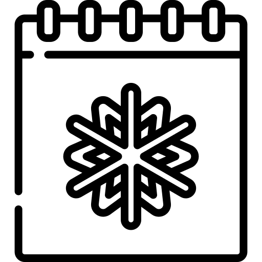 Winter season calendar snowflake winter season icon